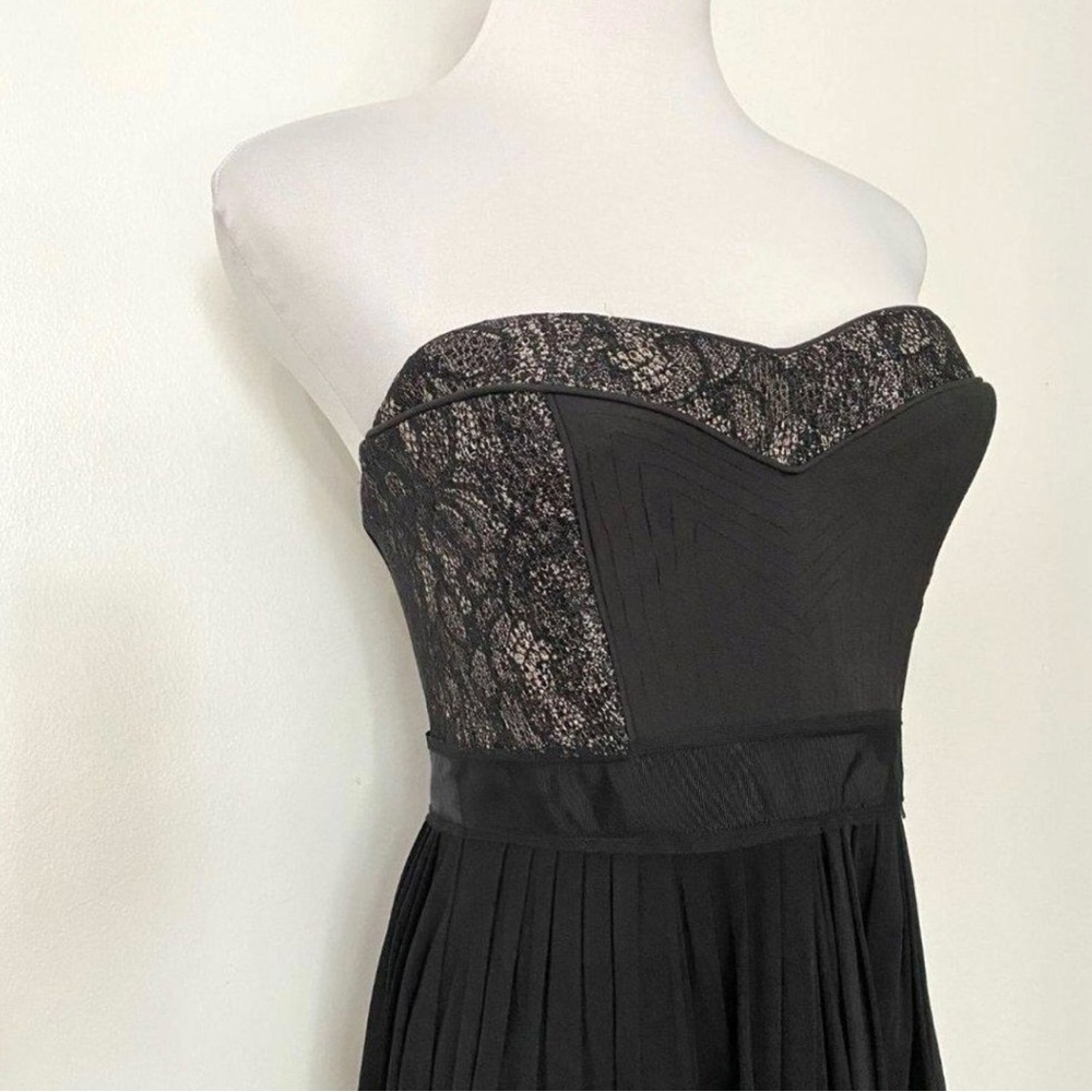 BCBGMaxAzria Black and Silver Textured Dress